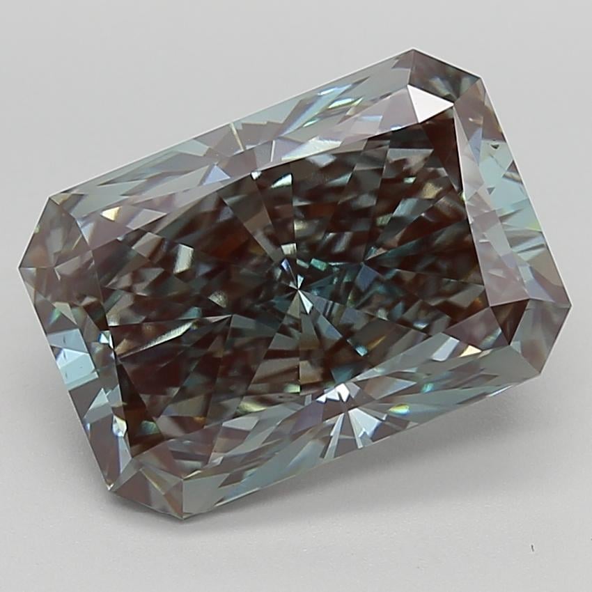 7.03 Ct. Fancy Intense Bluish Green Radiant Lab Grown Diamond