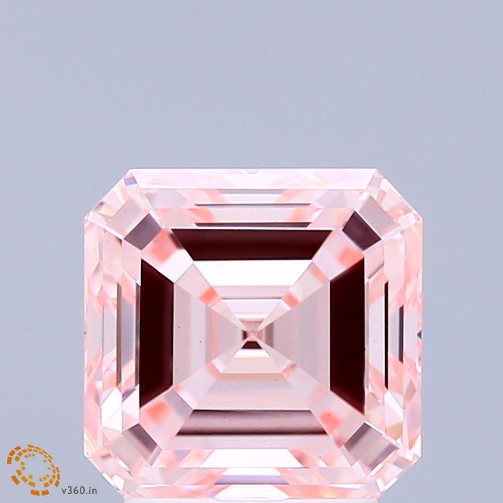 3.07 Ct. Fancy Intense Pink Asscher Lab Grown Diamond