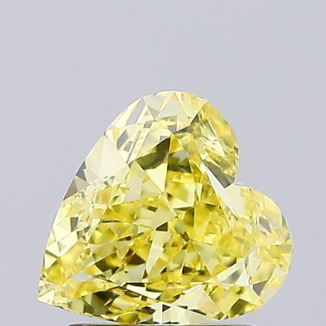 1.58 Ct. Fancy Vivid  Yellow Heart Lab Grown Diamond