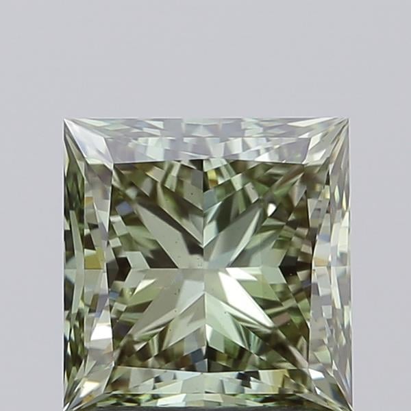 1.91 Ct. Fancy Vivid Green Princess Lab Grown Diamond