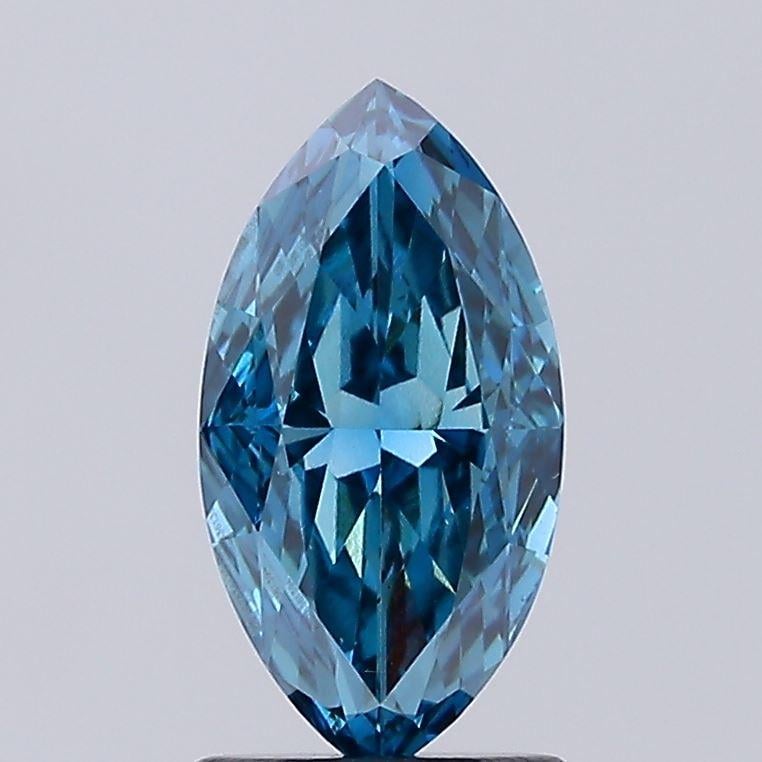 1.55 Ct. Fancy Vivid Greenish Blue Marquise Lab Grown Diamond