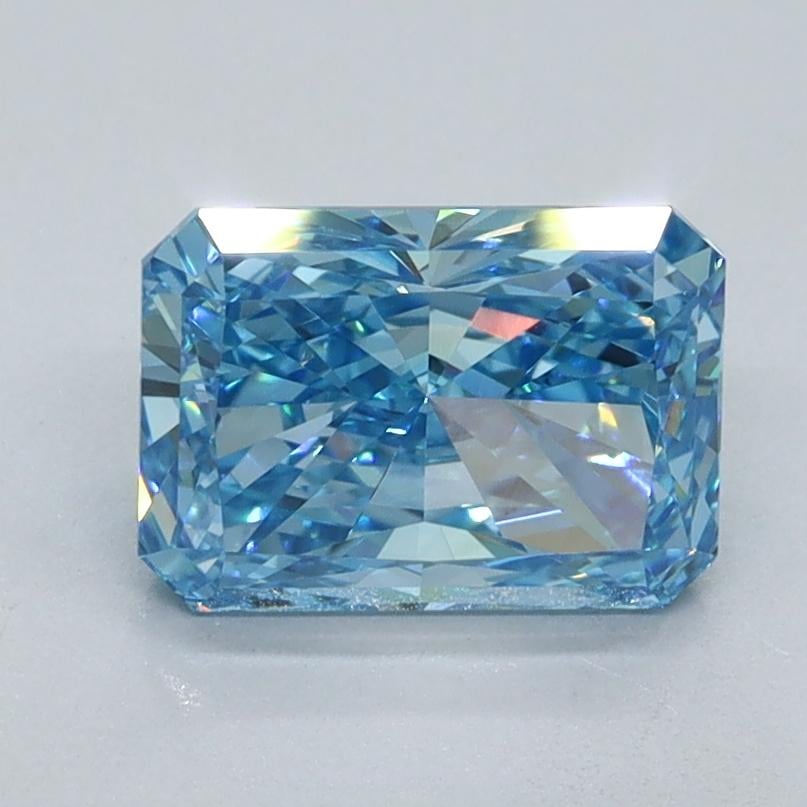 1.51 Ct. Fancy Vivid Malibu Blue Radiant Lab Grown Diamond