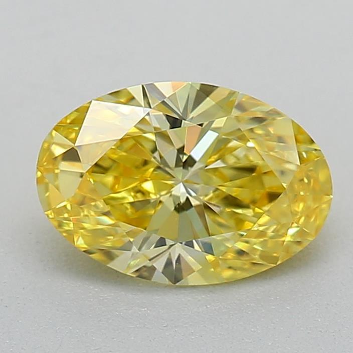 0.57 Ct. Fancy Vivid Yellow Oval Lab Grown Diamond