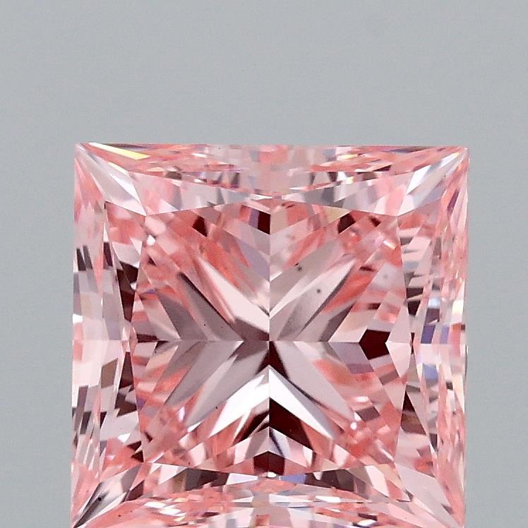 3.00 Ct. Fancy Vivid Pink Princess Lab Grown Diamond