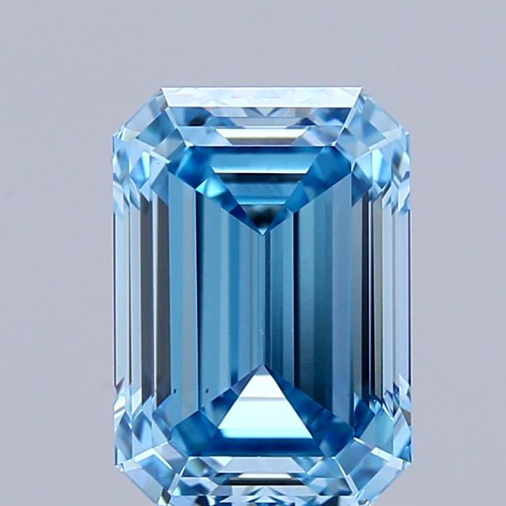 1.45 Ct. Fancy Vivid Blue Emerald Lab Grown Diamond