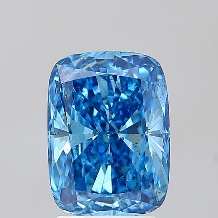 3.02 Ct. Fancy Vivid Blue Cushion Lab Grown Diamond