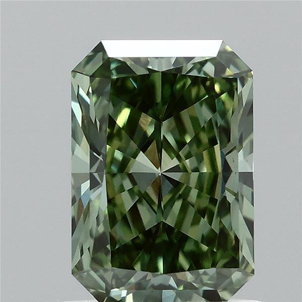 1.10 Ct. Fancy Vivid Green Radiant Lab Grown Diamond