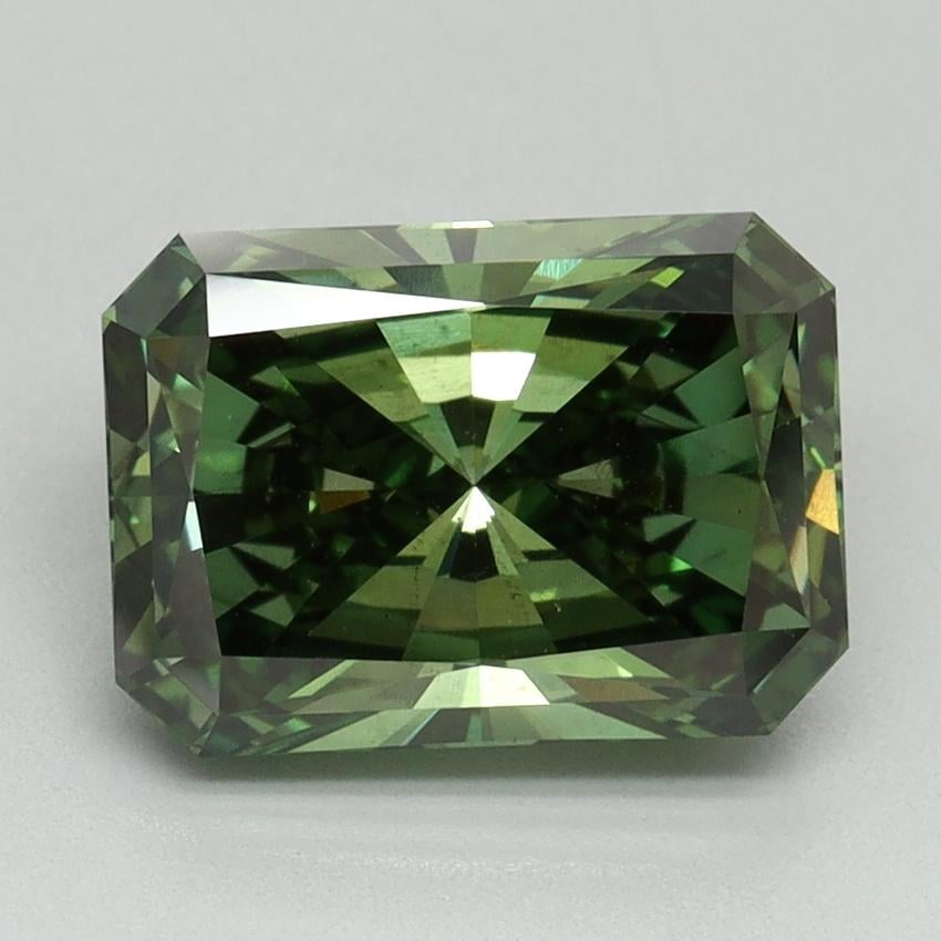 3.07 Ct. Fancy Vivid Green Radiant Lab Grown Diamond