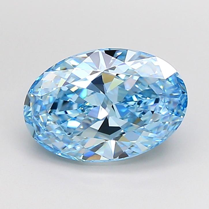 3.10 Ct. Fancy Vivid Blue Oval Lab Grown Diamond