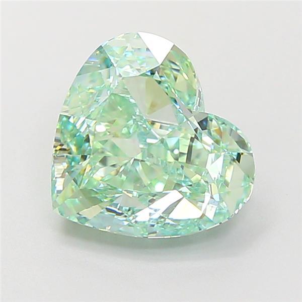 2.53 Ct. Fancy Vivid  Green Heart Lab Grown Diamond