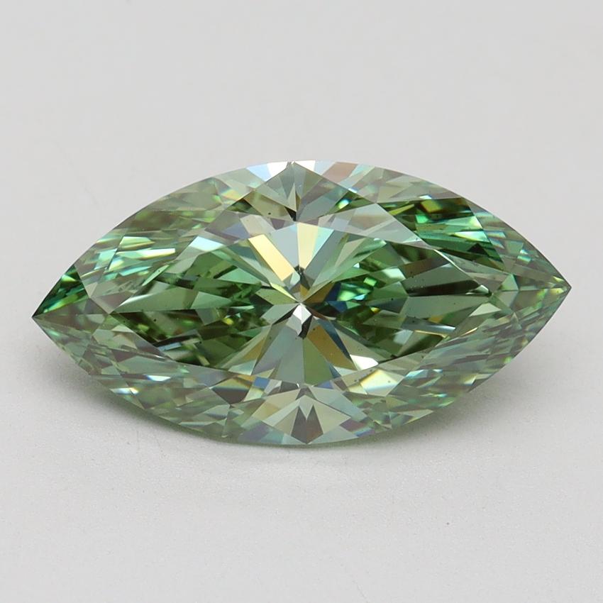 3.02 Ct. Fancy Vivid Green Marquise Lab Grown Diamond