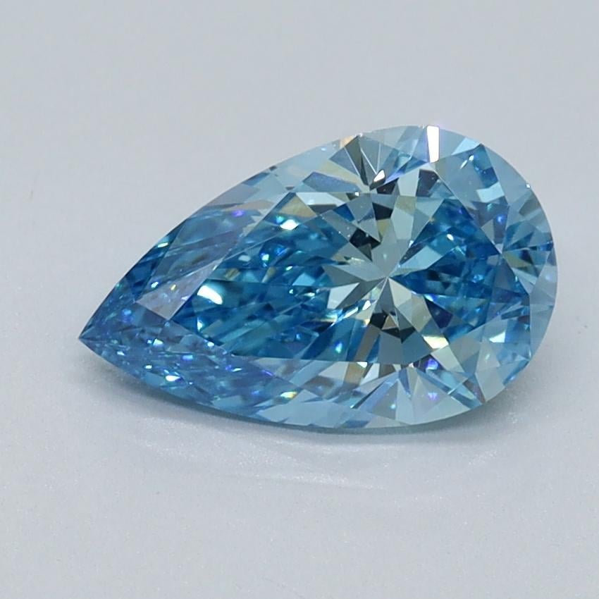 1.11 Ct. Fancy Vivid Blue Pear Lab Grown Diamond