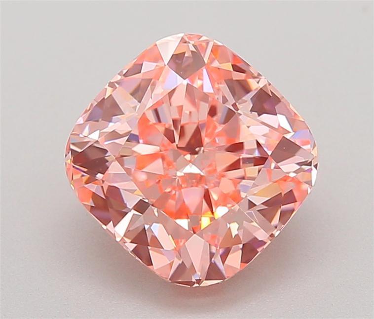 2.77 Ct. Fancy Vivid Pink Cushion Lab Grown Diamond
