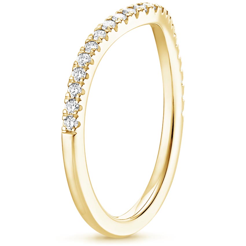 18K Yellow Gold Curved Ballad Diamond Ring (1/6 ct. tw.), large side view