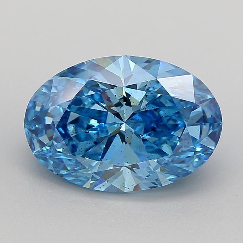 5.00 Ct. Fancy Vivid  Blue Oval Lab Grown Diamond