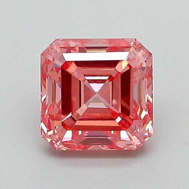 1.07 Ct. Fancy Vivid  Pink Asscher Lab Grown Diamond