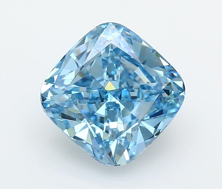 2.85 Ct. Fancy Vivid  Blue Cushion Lab Grown Diamond
