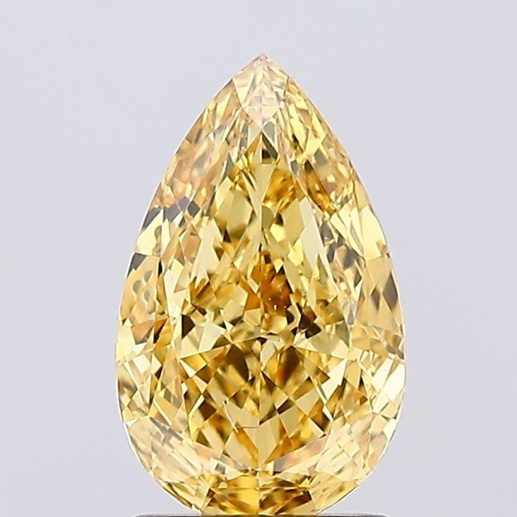 1.50 Ct. Fancy Vivid  Yellow Pear Lab Grown Diamond
