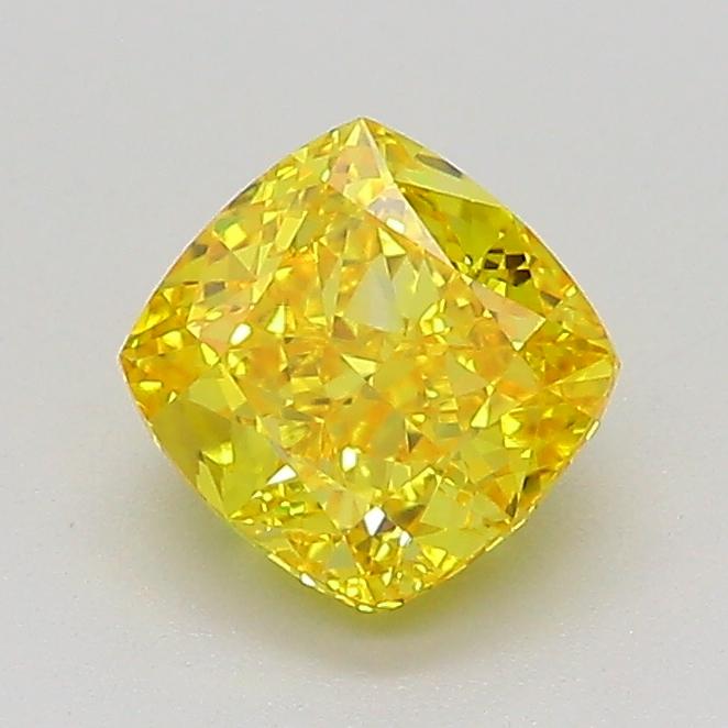 1.03 Ct. Fancy Vivid  Yellow Cushion Lab Grown Diamond