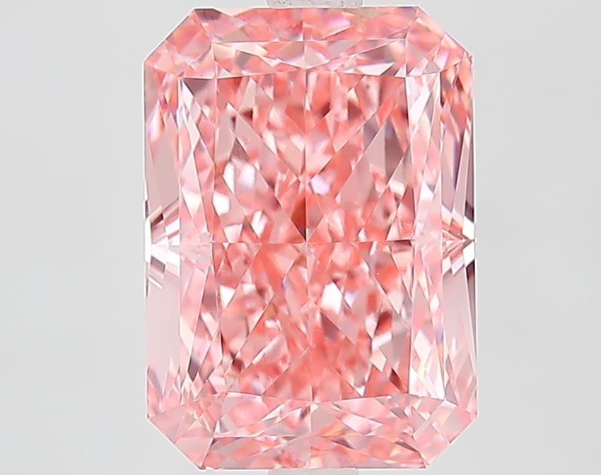 4.07 Ct. Fancy Vivid Pink Radiant Lab Grown Diamond