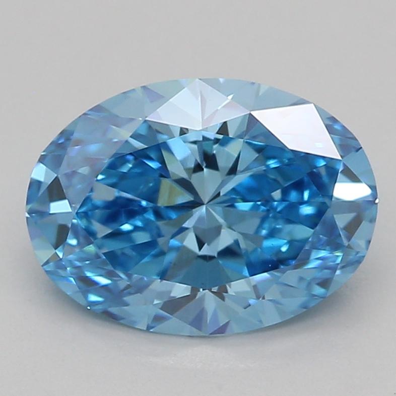1.00 Ct. Fancy Vivid Blue Oval Lab Grown Diamond