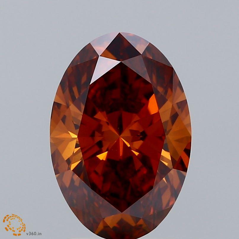 2.55 Ct. Fancy Deep Orange Oval Lab Grown Diamond
