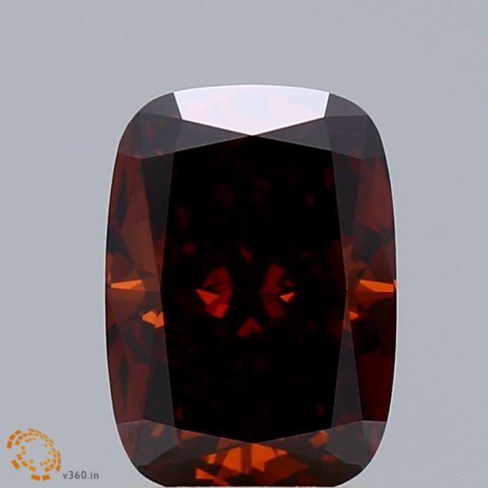 2.00 Ct. Fancy Deep Orange Cushion Lab Grown Diamond