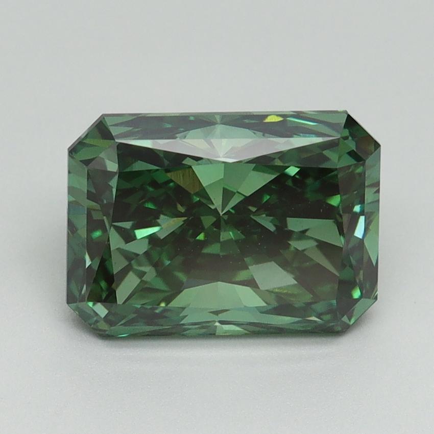 3.04 Ct. Fancy Vivid Green Radiant Lab Grown Diamond