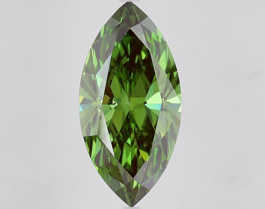7.80 Ct. Fancy Vivid Green Marquise Lab Grown Diamond