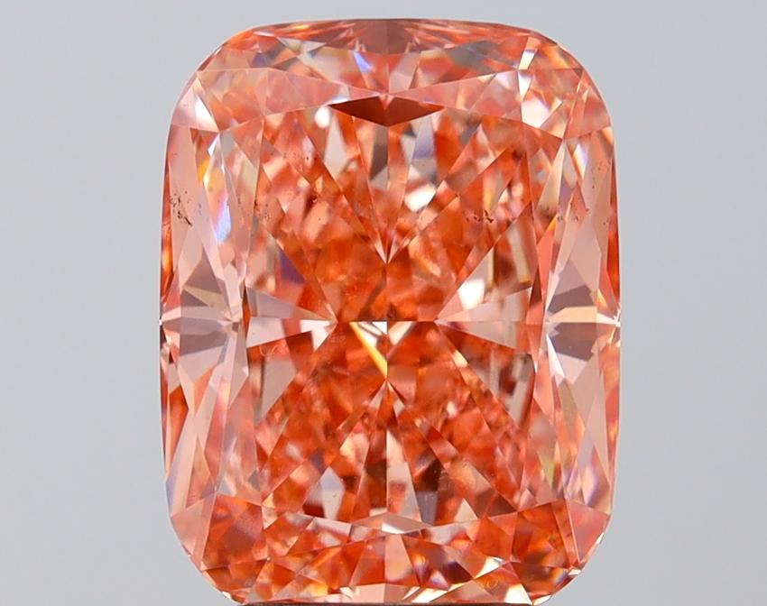 5.03 Ct. Fancy Vivid Pink Cushion Lab Grown Diamond