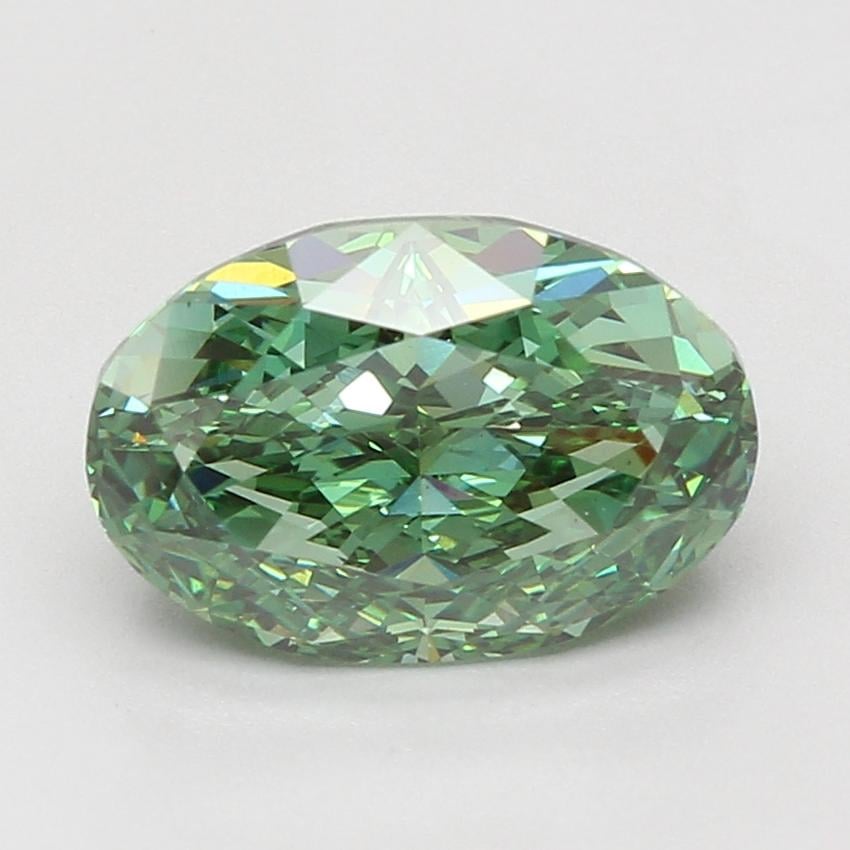 4.05 Ct. Fancy Vivid Green Oval Lab Grown Diamond