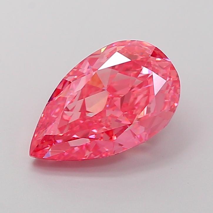 3.36 Ct. Fancy Vivid  Pink Pear Lab Grown Diamond