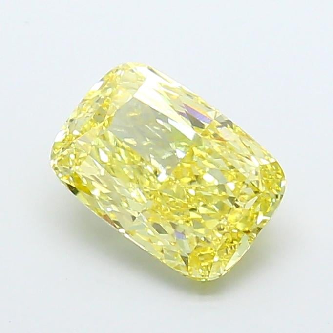 5.03 Ct. Fancy Intense Yellow Cushion Lab Grown Diamond