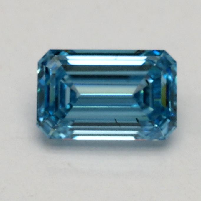 0.55 Ct. Fancy Vivid Blue Emerald Lab Grown Diamond