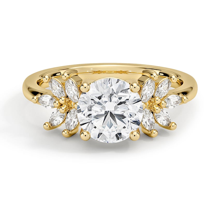 Custom Petal-Inspired Marquise Diamond Ring
