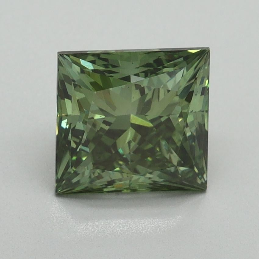 2.01 Ct. Fancy Vivid Green Princess Lab Grown Diamond
