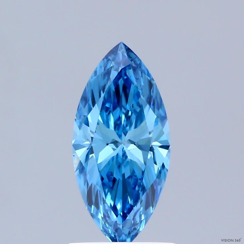 0.90 Ct. Fancy Vivid Blue Marquise Lab Grown Diamond