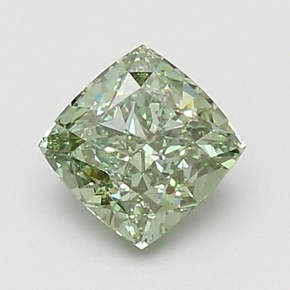 1.01 Ct. Fancy Vivid Green Cushion Lab Grown Diamond