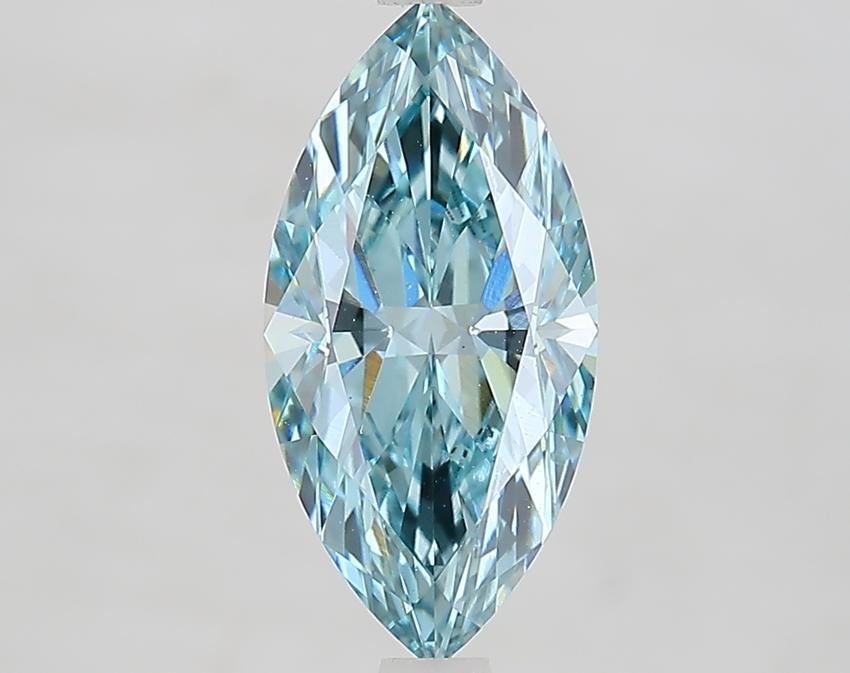 2.08 Ct. Fancy Vivid Greenish Blue Marquise Lab Grown Diamond