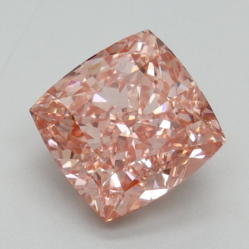 2.60 Ct. Fancy Vivid Pink Cushion Lab Grown Diamond