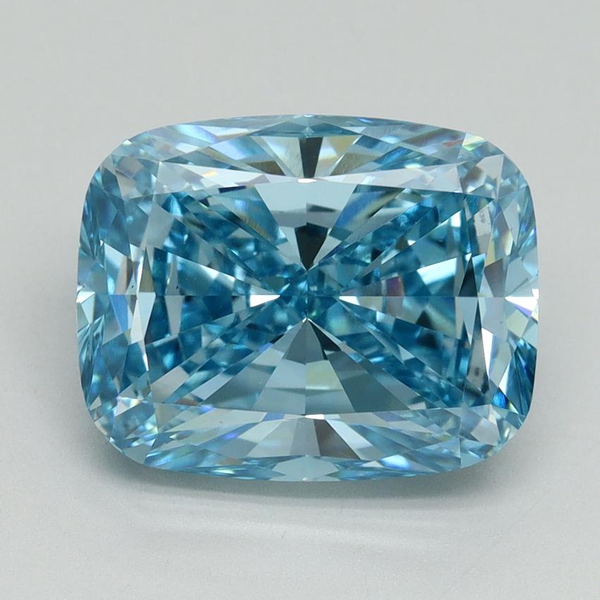 5.02 Ct. Fancy Vivid Blue Cushion Lab Grown Diamond