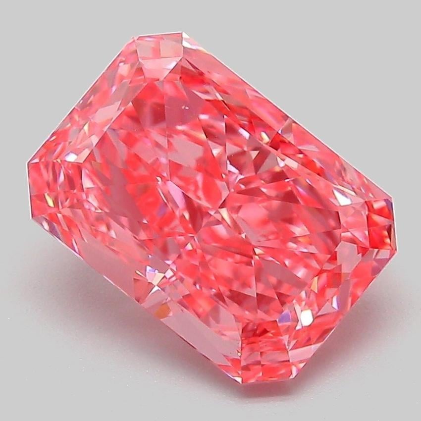 3.09 Ct. Fancy Vivid Pink Radiant Lab Grown Diamond