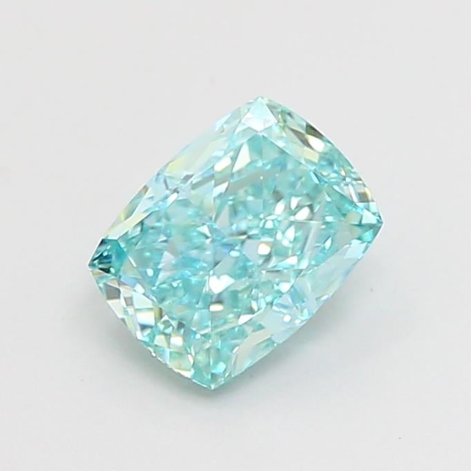 1.07 Ct. Fancy Vivid Green Cushion Lab Grown Diamond