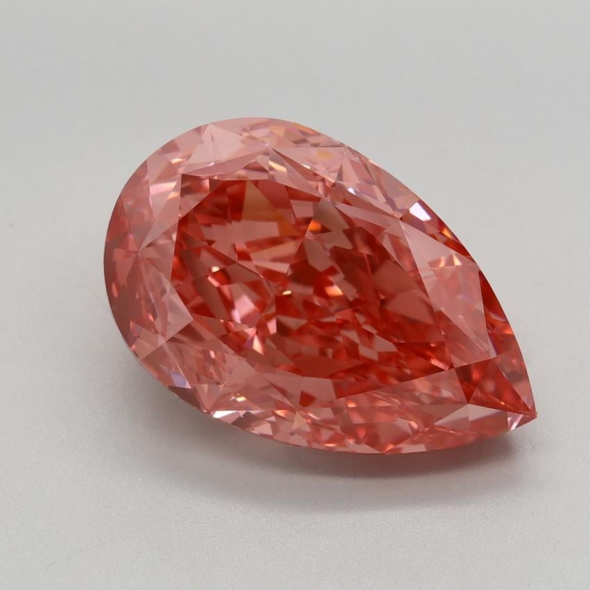6.13 Ct. Fancy Vivid Pink Pear Lab Grown Diamond