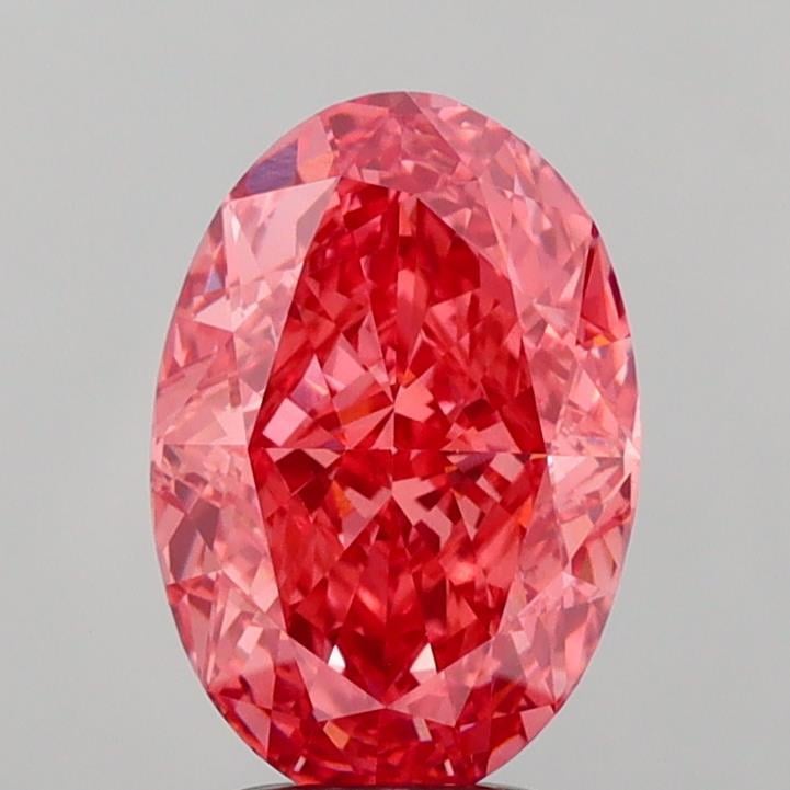 4.09 Ct. Fancy Vivid  Pink Oval Lab Grown Diamond