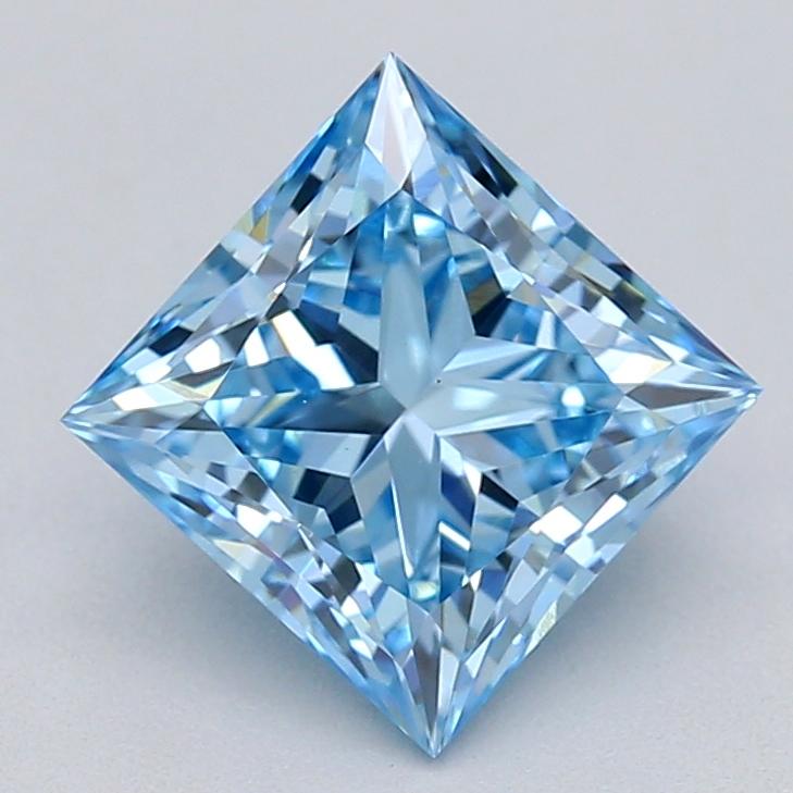 1.01 Ct. Fancy Vivid  Blue Princess Lab Grown Diamond