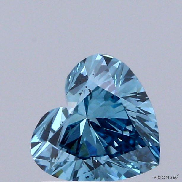 0.99 Ct. Fancy Vivid Blue Heart Lab Grown Diamond