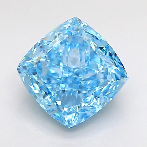 1.58 Ct. Fancy Vivid  Blue Cushion Lab Grown Diamond