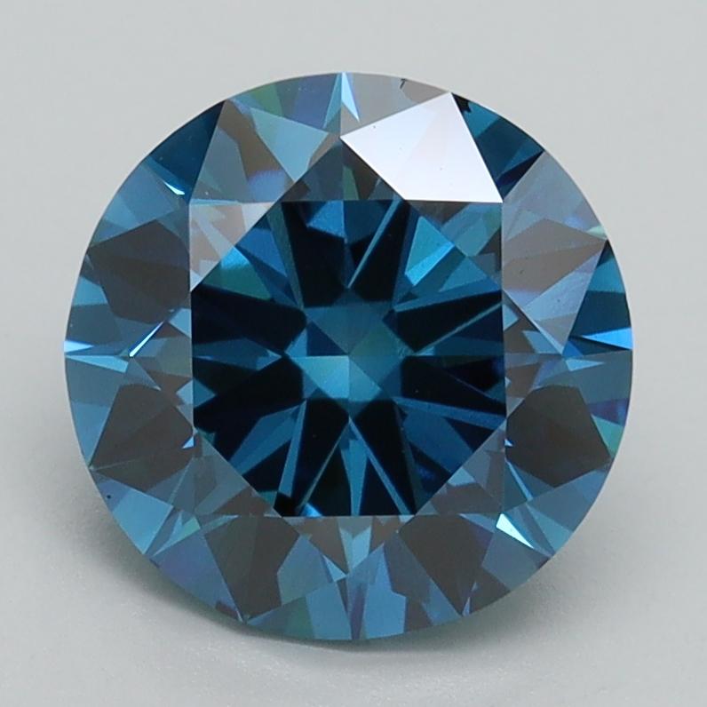 2.30 Ct. Fancy Vivid Malibu Blue Round Lab Grown Diamond