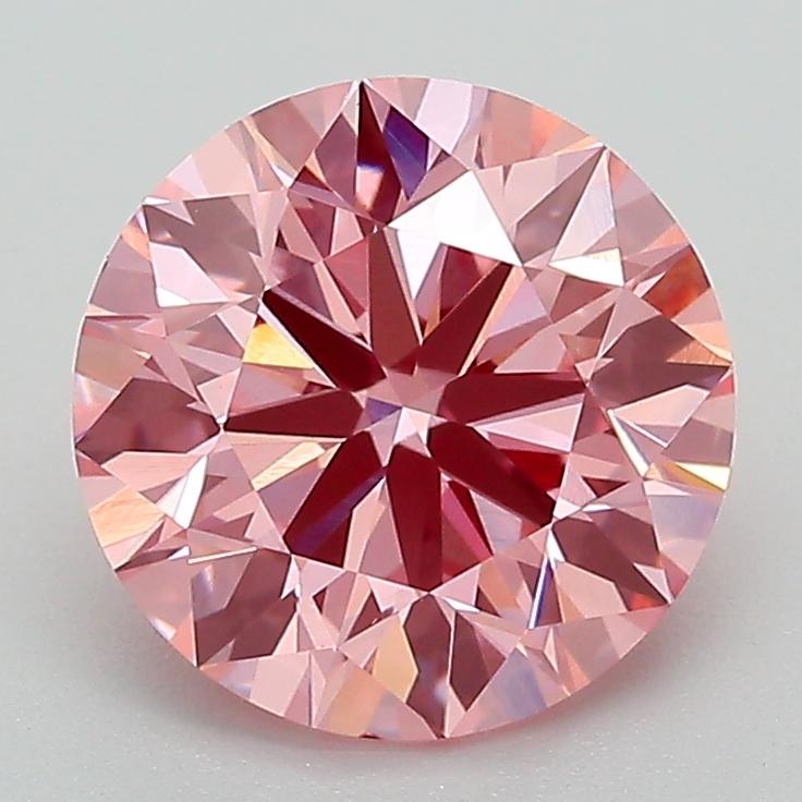 2.46 Ct. Fancy Vivid Pink Round Lab Grown Diamond